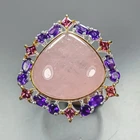 Fine Art ring 35 ct Natural Morganite Ring 925 Sterling Silver Size 8 /R473161