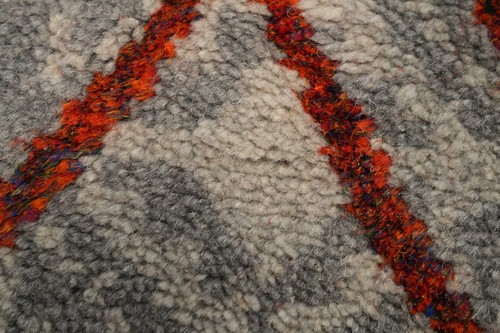 Geometric Moroccan Contemporary Area Rug 5x8 All-Over Gray Wool Hand-made Carpet - Bild 8 von 13