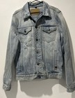 PARK Women's Size S Denim Distressed Button Up Long Sleeve Jean Jacket