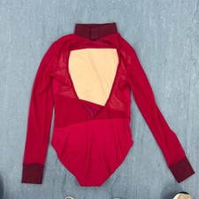 Balera Burgundy Dancewear Long Sleeve Leotard Size Medium Adult