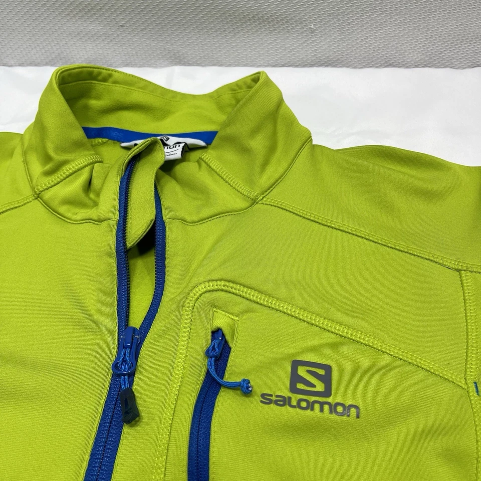 Куртка мужская Salomon XL зеленая ActiTHERM на молнии из флиса средний слой лыжная тропа поход - Изображение 2 из 4