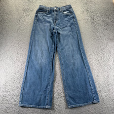 Gap Jeans Womens 4 Blue Cotton Denim Wide Leg Hi-Rise Faded Light Wash Workwear