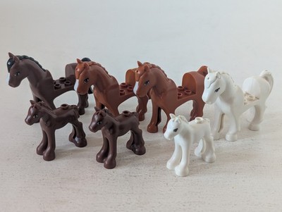 Lego Friends Horse White Red Brown Foal Set Of 7 Original Used Free Shipping 