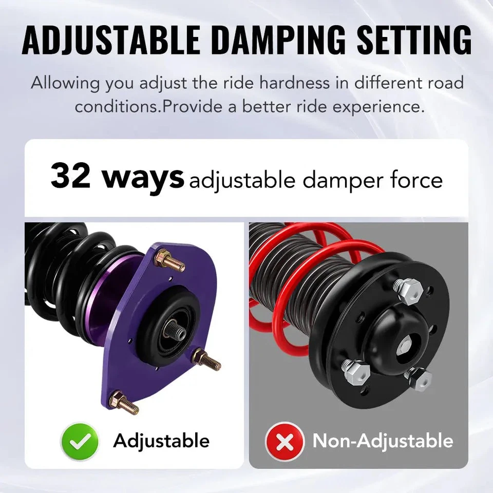 32 Levels Damper Coilovers for 2007-2012 Nissan Sentra B16 Shock Absorber Struts Foto 4 de 4