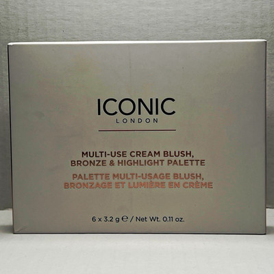 ICONIC LONDON Multi-Use Cream Blush Bronze & Highlight Palette Vegan 0.11 oz