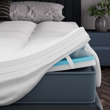 4" Dual Layer Memory Foam Mattress Topper - Cooling Gel Plush Support