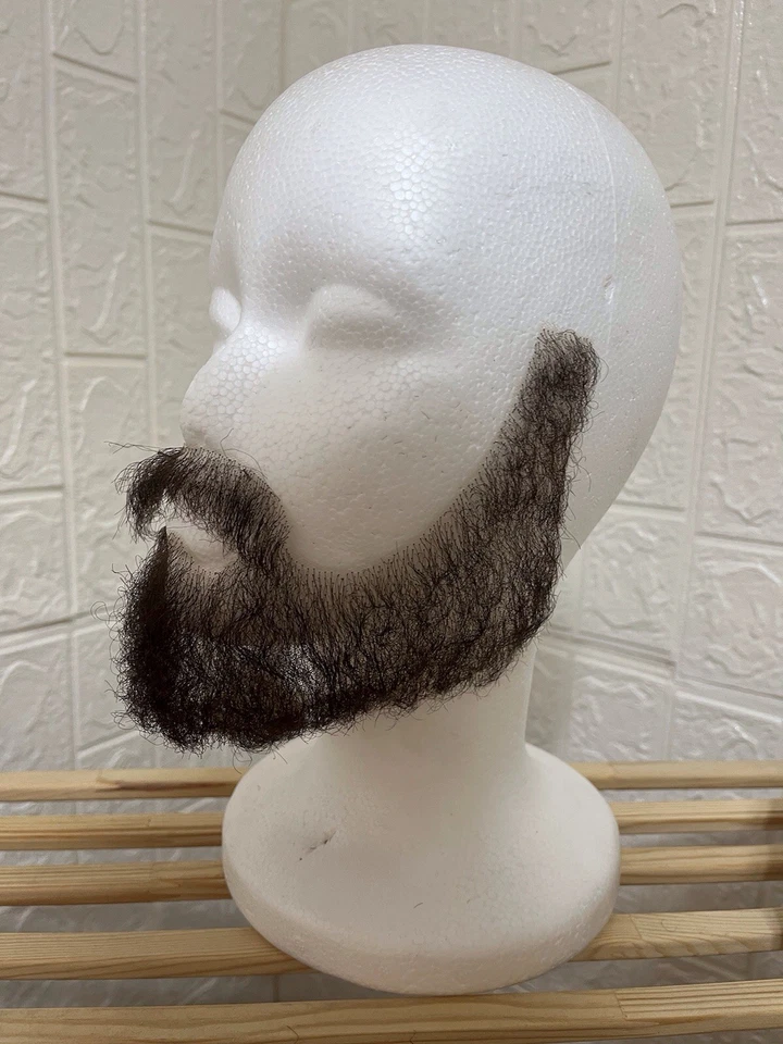 Brown Beard and Mustache Set – Real Human Hair – Cosplay & Theatre-Grade - Image 4 of 4