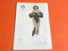 ORIGINAL  RAPHAEL KIRCHNER SIGNED ART NOUVEAU GLAMOUR NUDE POSTCARD - LA LUXURE.