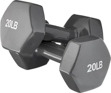 20lb Dumbbell Set of 2 Hex Weights Non-Slip Grip Home Gym Fitness Equipment 