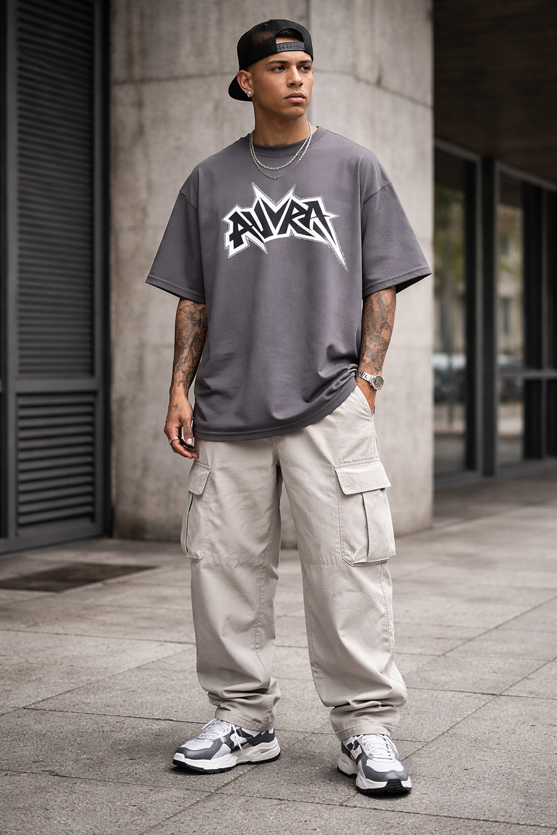 Men's Oversized Graphic Printed Cotton T Shirt Streetwear Hip Hop