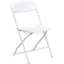 Plastic Folding Chair 800 lbs. Capacity White Lot of 10