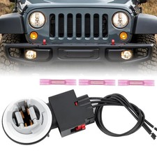Front Turn Signal Light Lamp Connector Socket Wiring Harness Kit Fit For Jeep Wr
