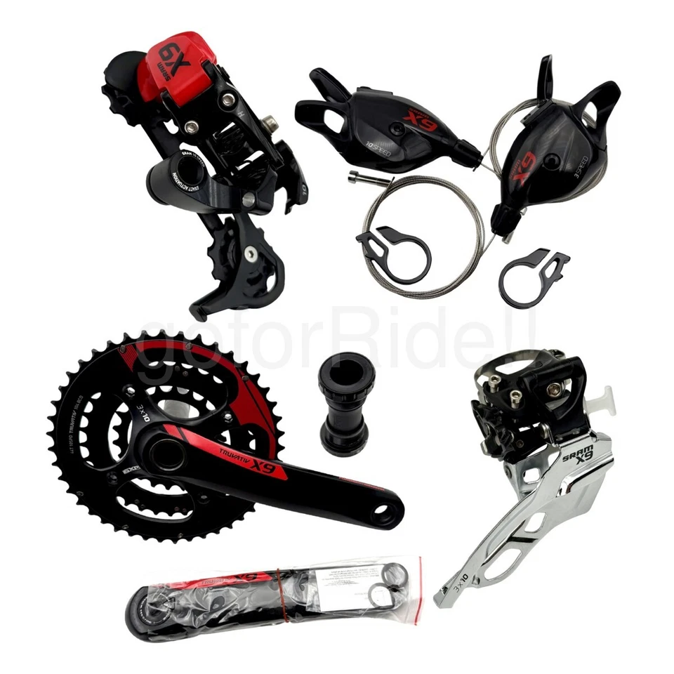 SRAM X9 3x10s MTB Cycling Groupset 4pc,Crankset,Shifter,Front & Rear Derailleurs - Image 2 of 4