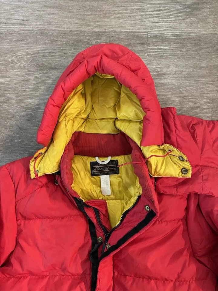 Vintage 80s Eddie Bauer Large Red Goose Down Kara Koram Style Jacket 1980s - Image 4 of 4