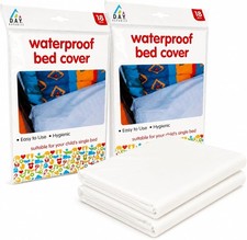 Waterproof Mattress Protector 100x200cm 2 Pack Plastic Bed Wetting Sheet Cot