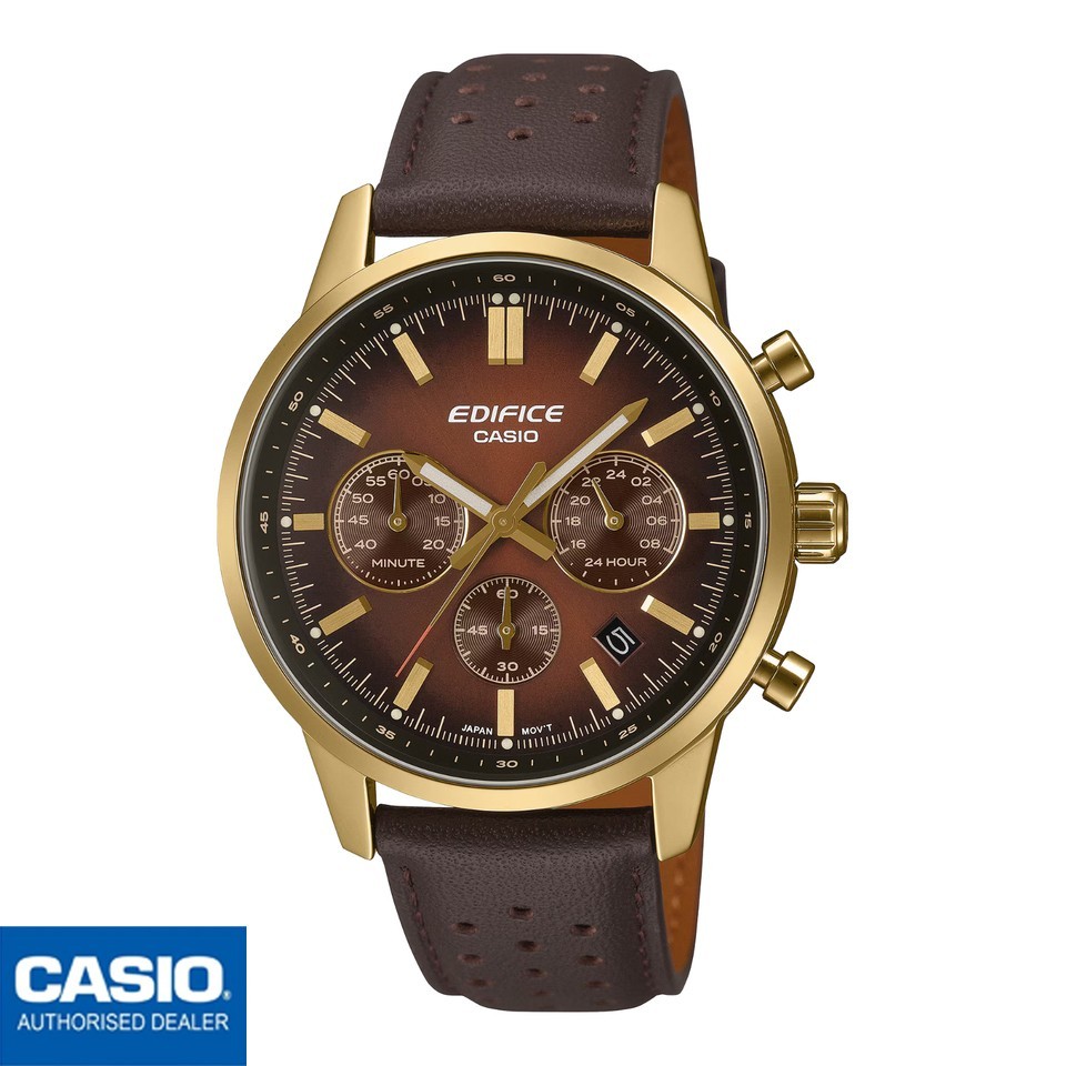 CASIO EFR-575CL-5AEF⎪EFR-575CL-5A⎪ORIGINAL⎪EDIFICE Classic⎪Hombre⎪Correa Piel