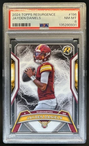 2024 Topps Resurgence Jayden Daniels RC Rookie #196 Commanders PSA 8