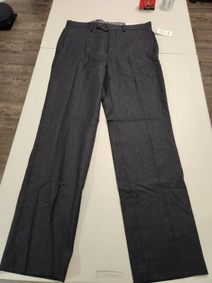 NWT Lauren Ralph Total Comfort Trouser Dress Pants Mens 33x32 Black 100% Wool