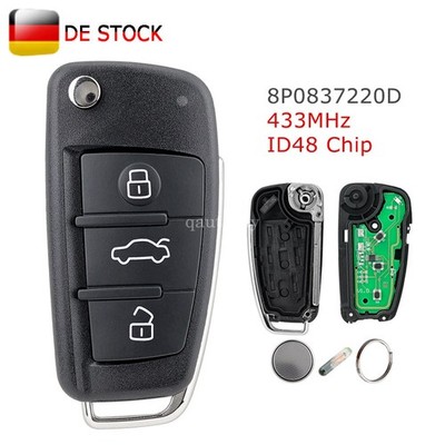 3 Tasten Funk Schlüssel ID48 Platine 434MHz 8P0837220D Für Audi A3 TT S3 A4 S4