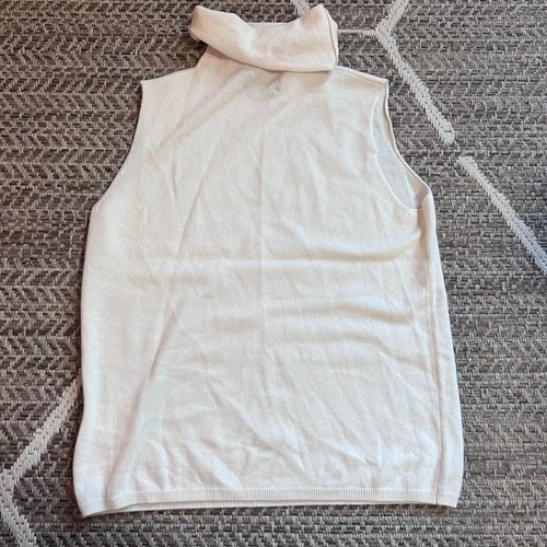 Lauren Ralph Lauren Cashmere Turtleneck Top Womens Sz Large Color: Winter Cream - Picture 2 of 5