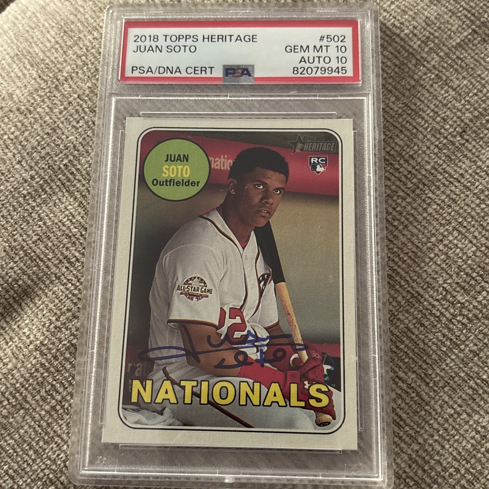 2018 Juan Soto Rookie PSA 10 Auto 10 Topps Heritage #502 Pop 19! 🔥 ⚾️  view 4