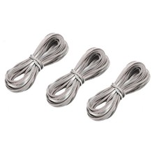 5.47 Yards 2.6mm Flat Leather Cord Suede String for DIY Crafts, Silver 3Pcs