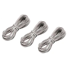 5.47 Yards 2.6mm Flat Leather Cord Suede String for DIY Crafts, Silver 3Pcs