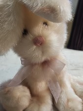 Kids Preferred Plush Bunny  pink Fuzzy Stuffed Animal with Pink Nose  Ribbon
