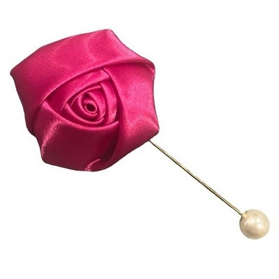 NEW Fuchsia Satin Flower Lapel Pin