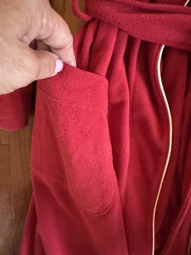 Ralph Lauren Fleece Robe Mens S Burgundy W/ White Trim RARE “RL” Polyester - Picture 5 of 9