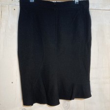 Givenchy Black Virgin Wool Mini Skirt Mermaid Hem 44 Old Money Luxury Designer