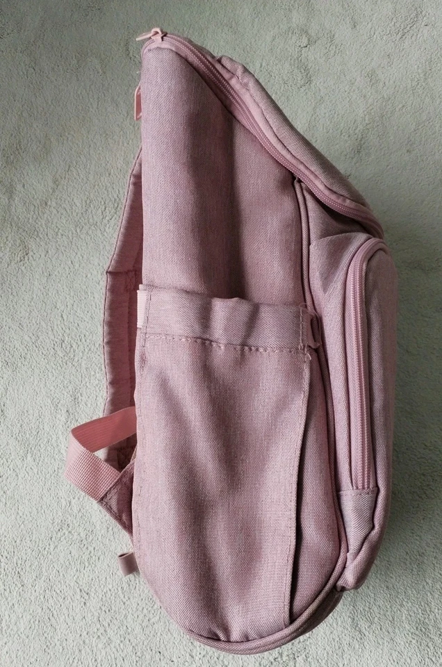 AIE Rucksack altrosa Leinenoptik neuwertig rosa 41x28cm - Bild 2 von 4