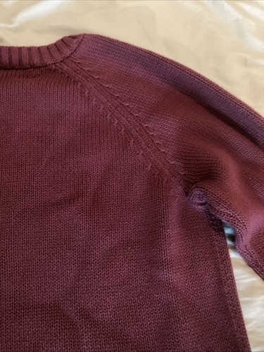 Burgundy Red Lands End Long Sleeve VNeck Sweater Youth Size Medium (10-12) - Picture 20 of 22