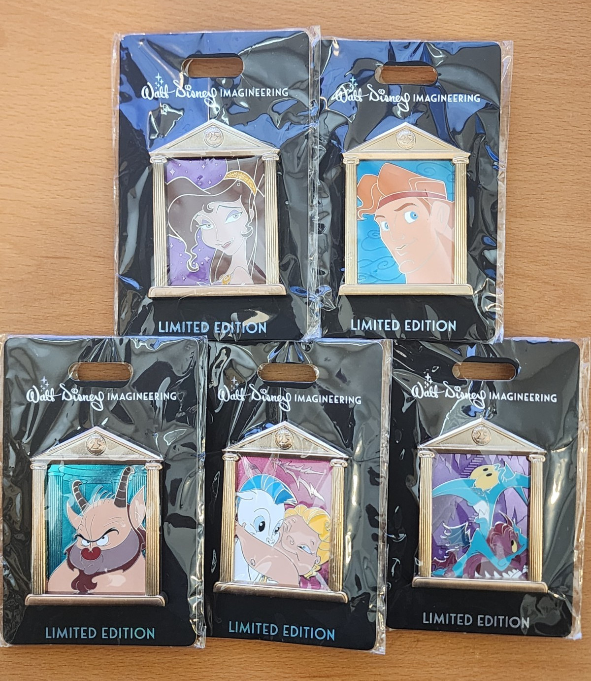 Disney WDI MOG PIn Hercules 25th Anniversary Close Up LE250 5 SET PINS