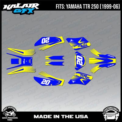 Graphics Kit for YAMAHA TTR250 (1999-2006) TTR 250 SPEAR-Blue