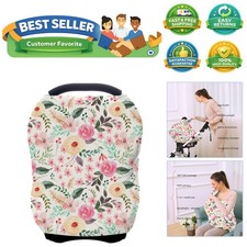 Elegant Pink Floral Nursing Carseat Canopy   Multi-Use Breastfeeding Cover
