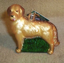 VINTAGE MERCK FAMILY'S OLD WORLD CHRSITMAS GLASS "GOLDEN RETRIEVER" ORNAMENT