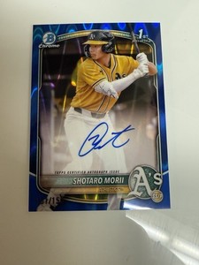 2025 Bowman Chrome Shotaro Morii Auto RC Blue Raywave Refractor /150 1st A’s