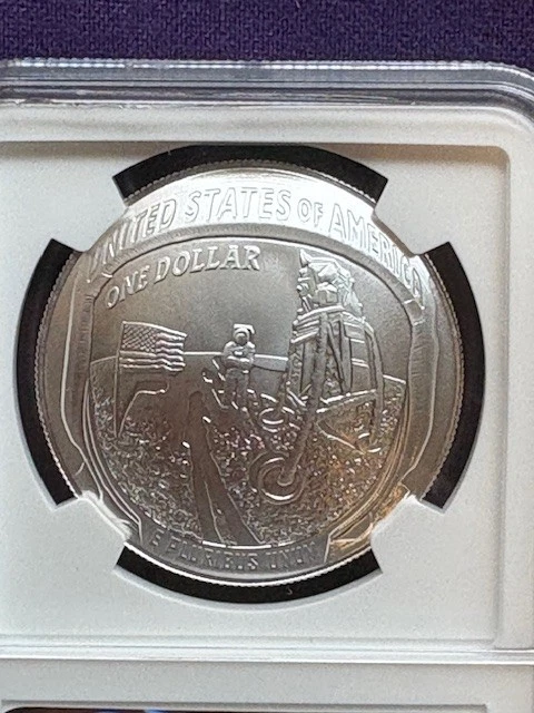2019-P $1 Silver Commemorative Apollo 11 50th Anniv. NGC MS 70 Early Releases - Image 4 of 4