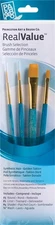 Princeton Artist Brush Synthetic Gold Taklon Real Value Brush Set-4/Pk (2Pk)
