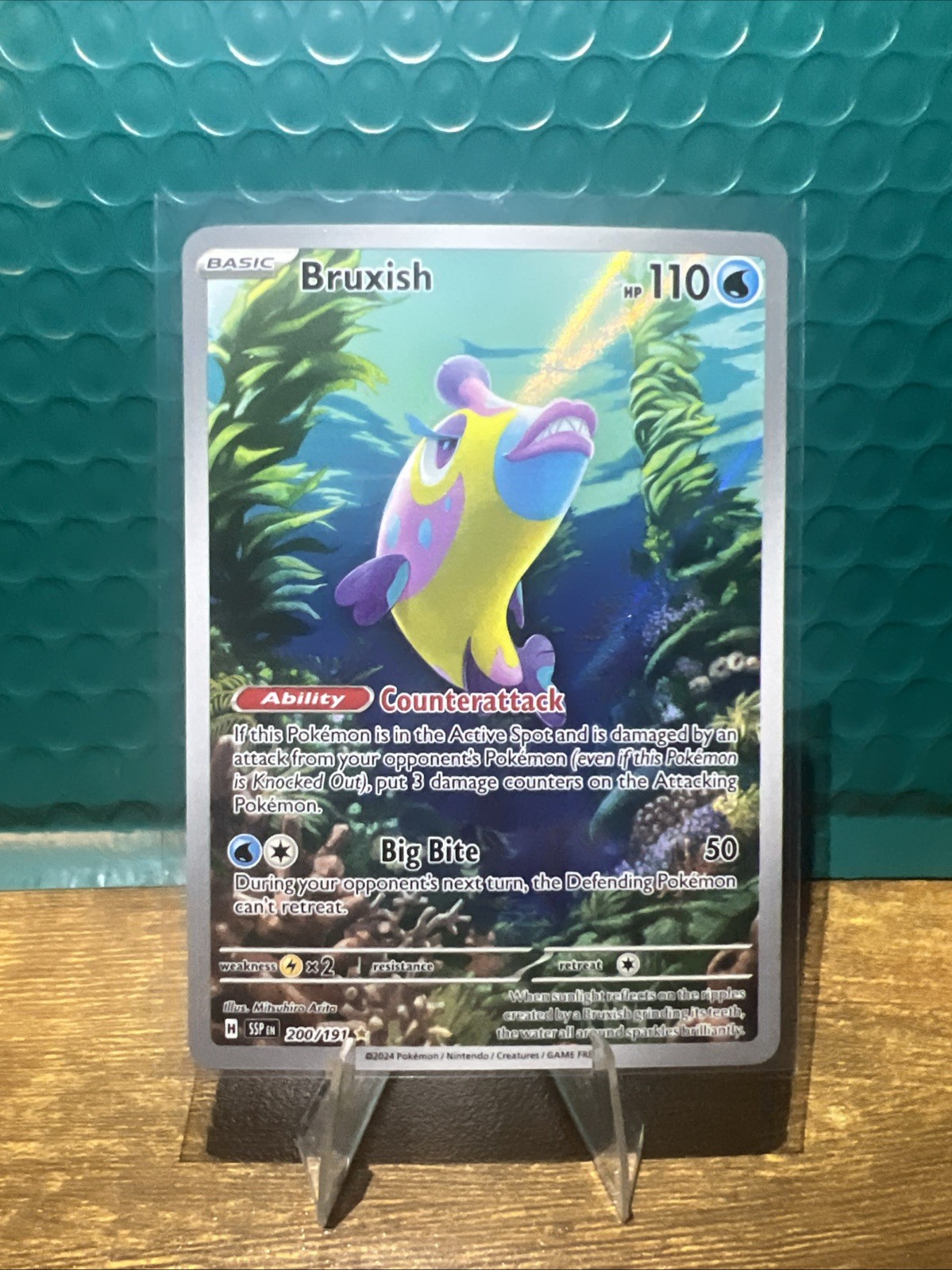 Pokemon TCG Bruxish # 200/191 Surging Sparks Illustration Rare Full Art Holo NM