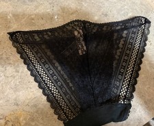 VINTAGE VICTORIA S SECRET STRING BIKINI PANTY S/P. BLACK. NEW