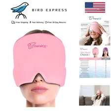 Migraine Relief Headache Cap Female Cooling Gel Hat Reusable Cold Head Wrap Pink