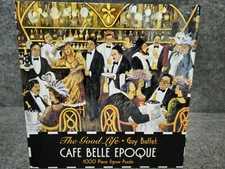Vintage Ceaco 1000 Piece Puzzle The Good Life Guy Buffet CAFE BELLE EPOQUE