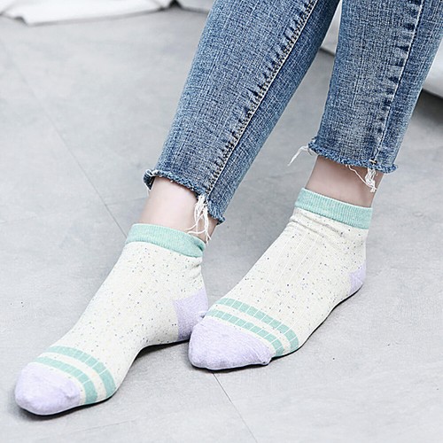 Lote de 5 pares de calcetines de tobillo de doble línea para mujer hechos en corea - Imagen 5 de 13