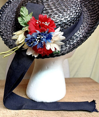 Vintage Millinery Women’s Hats Ribbons, Flowers 1950s or Woven Straw Decor 1930s - Picture 4 of 10