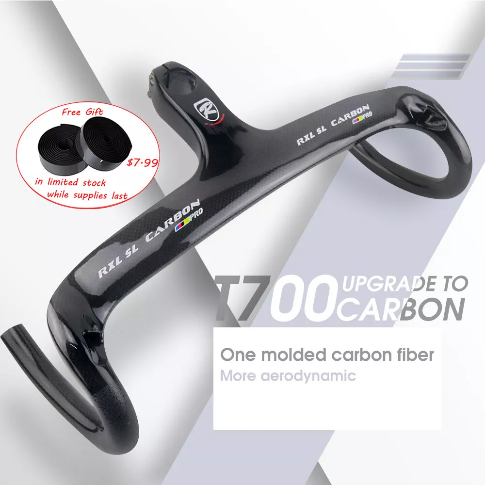 Road Bike Carbon Handlebar Stem Integrated 28.6 Carbon Aero Road Handlebar