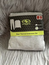 Athletic Works Thermal Underwear Set Boys Size Medium 8 Grey Waffle Pajama Set