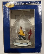 Special Times Glass Christmas Hand Painted Figurine Ornament - Fireman Ladder