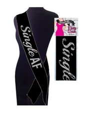 Statement Bachelor Bachelorette Party Supply Single Af Sash Funny Gag Games